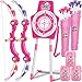 GMAOPHY 2 Pack Bow and Arrow Toy for 5 6 7 8 9 10 11 12 Year Old Boys Birthday for Kids Indoor Outdoor Sport Games Toys for Ages 48 812 LED Light Up Archery Set with 20 Toy Arrows Pink - Image 2