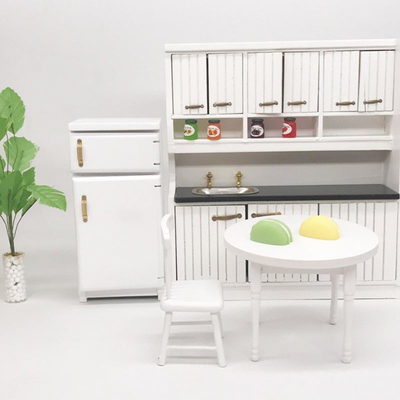 White Mini Refrigerator Model Eco-Friendly Non-Toxic Compact Mini Fridge - Realistic Simulation Mini Furniture for Dollhouse Kitchen Decor - Image 2