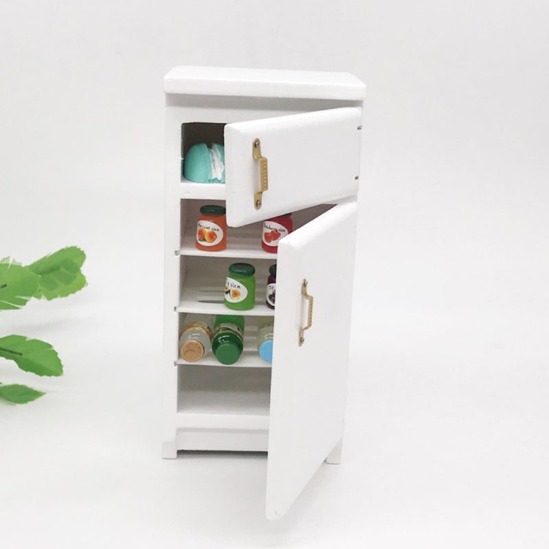White Mini Refrigerator Model Eco-Friendly Non-Toxic Compact Mini Fridge - Realistic Simulation Mini Furniture for Dollhouse Kitchen Decor - Image 4