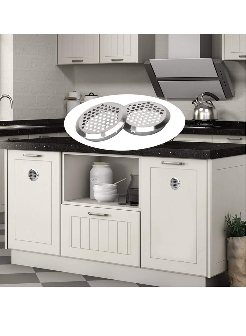 Excefore Stainless Steel Air Vent Hole 20 PCS Ventilation Louver Round Shaped Mesh Hole Louver Round Ventilation Grille for Shoe Cabinets Lockers Wardrobes Wall Air Soffit Vents Ducting Air Outlet Hood - Image 3