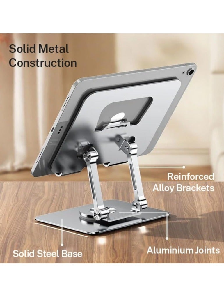 JAJEEK "New Rotatable Adjustable Tablet Stand – Silver Desk Mount for 4-12 Inch Tablets & Smartphones"  - Image 3