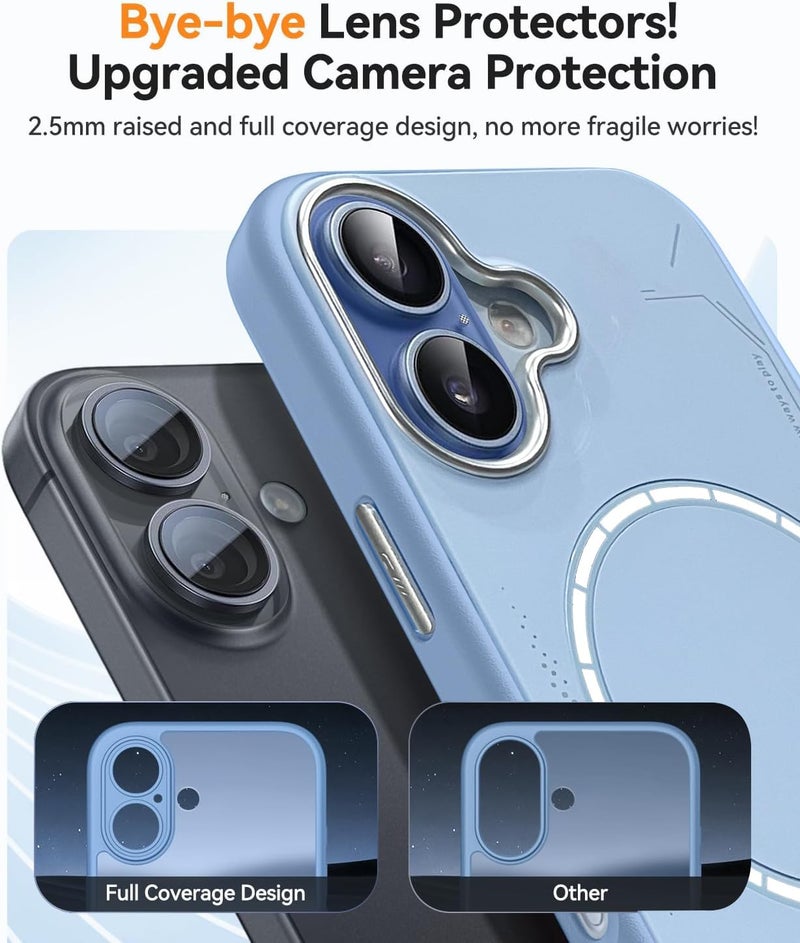 DIZORO Premium Magnetic Shockproof for iPhone 17 case, [Military Grade Drop Protection][Fit for MagSafe], Slim Anti-Fingerprint & Soft Touch Cover for iPhone 17,Mist Blue - Image 4