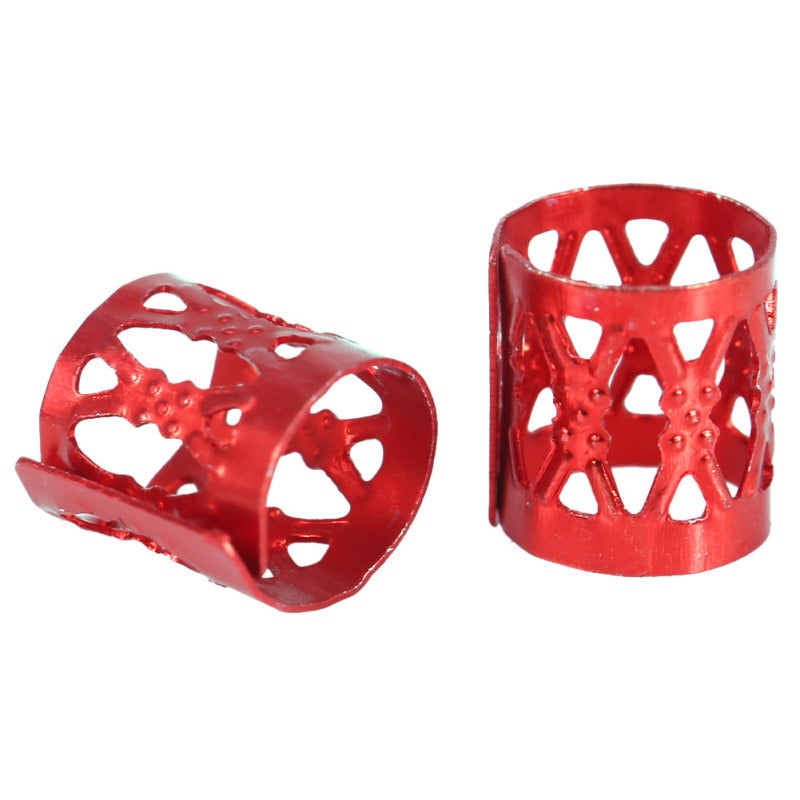 Hair Braiding Beads: 100Pcs Red Aluminum High Quality Safe To Use, Easy To Operate, Firm Hold - Decorative Hair Braiding Tools For Hair Styling, Dreadlocks, Braids - Image 5