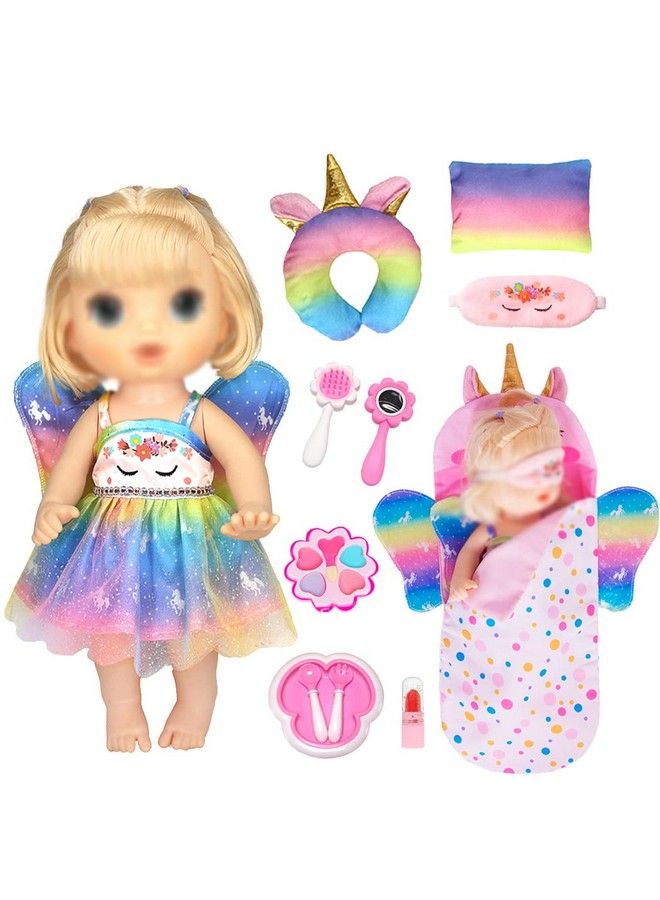 ibayda Doll Clothes Accessories Set Include Dress Pillow Sleeping Bag Toys Play Set For 10 12 Inch Dolls 14 To 14.5 Inch Dolls (No Doll) - Image 2