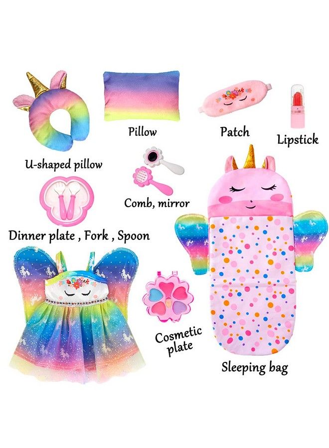 ibayda Doll Clothes Accessories Set Include Dress Pillow Sleeping Bag Toys Play Set For 10 12 Inch Dolls 14 To 14.5 Inch Dolls (No Doll) - Image 3
