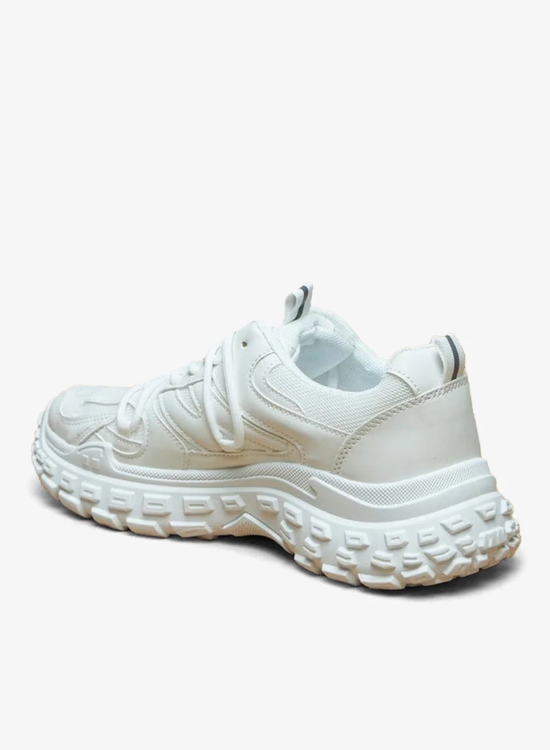 ال بي ال من شو اكسبرس سنيكرز منخفض الكاحل بنسيج مزخرف وإغلاق برباط