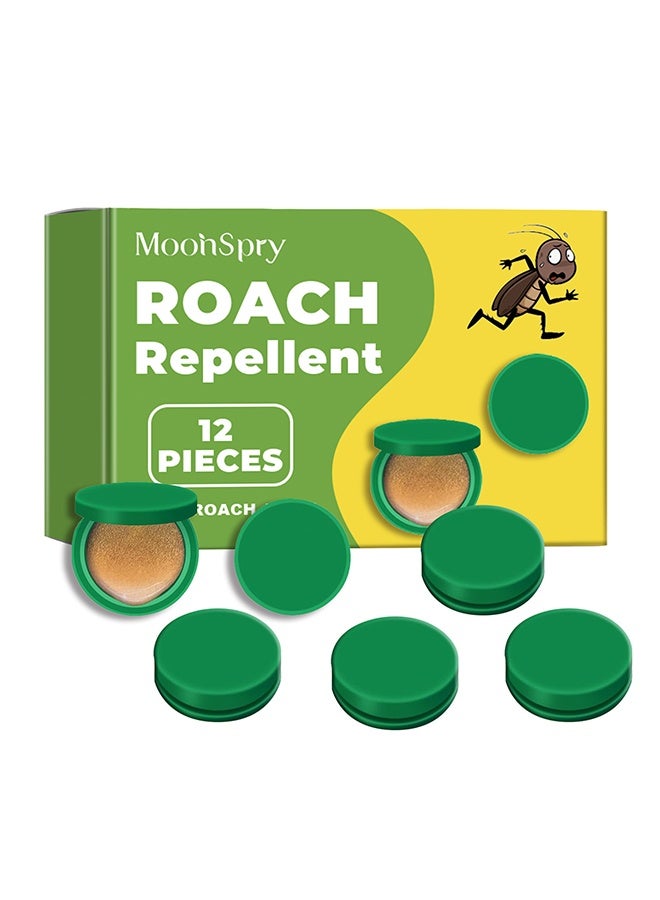 MOONSPRY 12 pcs Roach Bait Stations, CockRoach Trap, Natural Cockroach Repellent, Roach Traps Indoor/Outdoor Use For, Roaches, Ants, Spiders, Bugs - Image 1