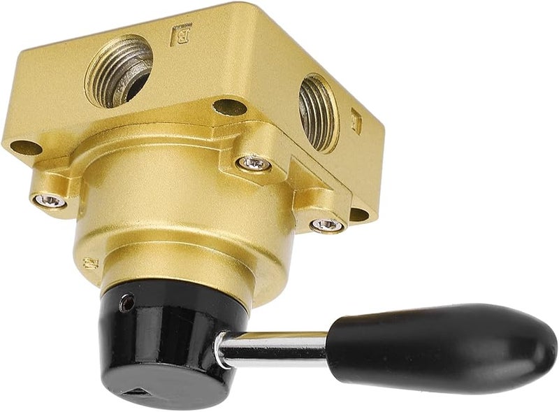 HV04 3 Position 4 Way Rotary Lever Pneumatic Control Valve Cast Iron Aluminum Body G1 2 Thread - Image 5