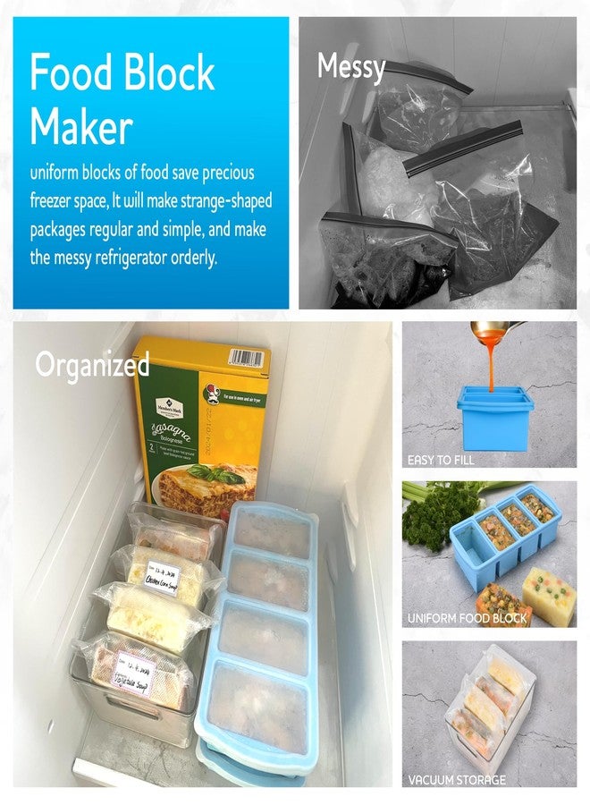 ZIP STANDING Silicone Freezer Trays with Lid,1-cup Soup Freezer Container large Ice Cube Molds with Reinforced Steel Ring Top for freezing Soup Sauce Broth Leftovers oven Dishwasher -Safe(2-Pack) - Image 5