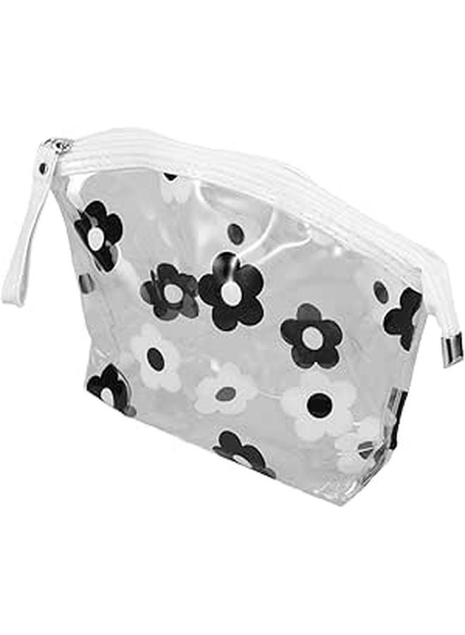 Large Waterproof PVC Makeup Bag Thickened Travel Cosmetic Pouch Black Zipper Case - Image 1