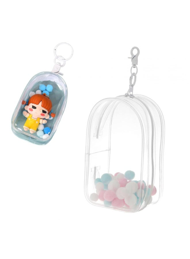 هيدفانا حقيبة تخزين شفافة، حقيبة تخزين شفافة، حقيبة تخزين دمى صغيرة، سلسلة مفاتيح تخزين كرتونية، مقاومة للماء والغبار، حقيبة ظهر مزخرفة - Image 1