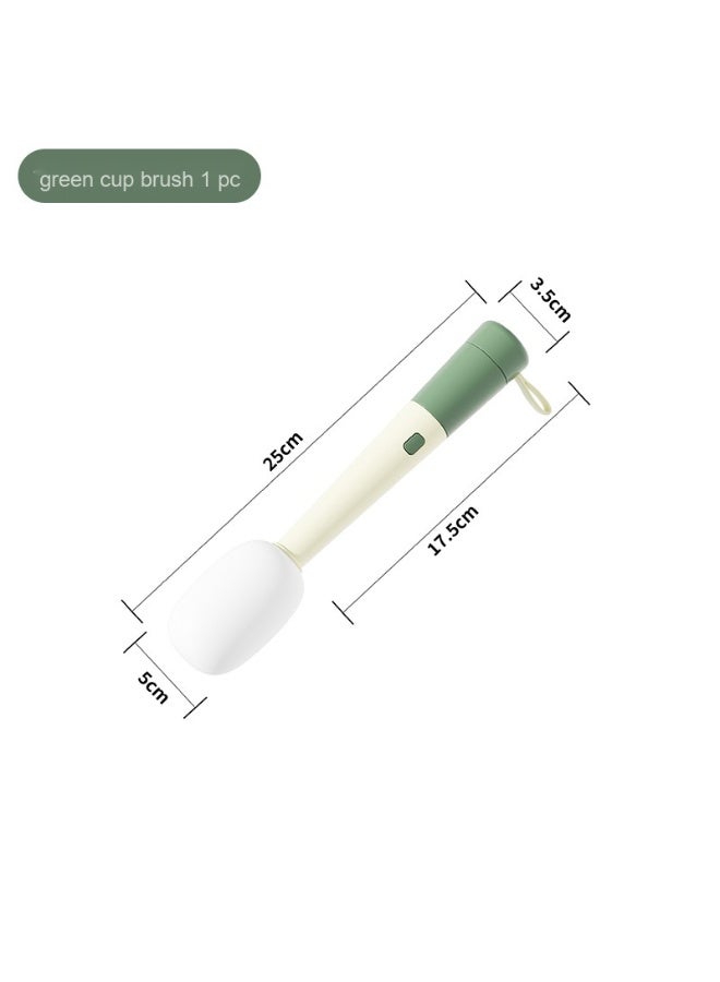 NIBEMINENT Nordic Style Minimalist Home Cleaning Cup Brush, Hanging And Storing Soft And Hard Dual-Purpose Cleaning Stains, Long Handle Cup Brush - Image 1
