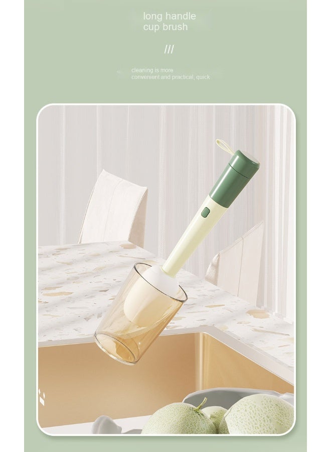 NIBEMINENT Nordic Style Minimalist Home Cleaning Cup Brush, Hanging And Storing Soft And Hard Dual-Purpose Cleaning Stains, Long Handle Cup Brush - Image 3