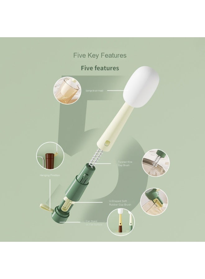 NIBEMINENT Nordic Style Minimalist Home Cleaning Cup Brush, Hanging And Storing Soft And Hard Dual-Purpose Cleaning Stains, Long Handle Cup Brush - Image 5