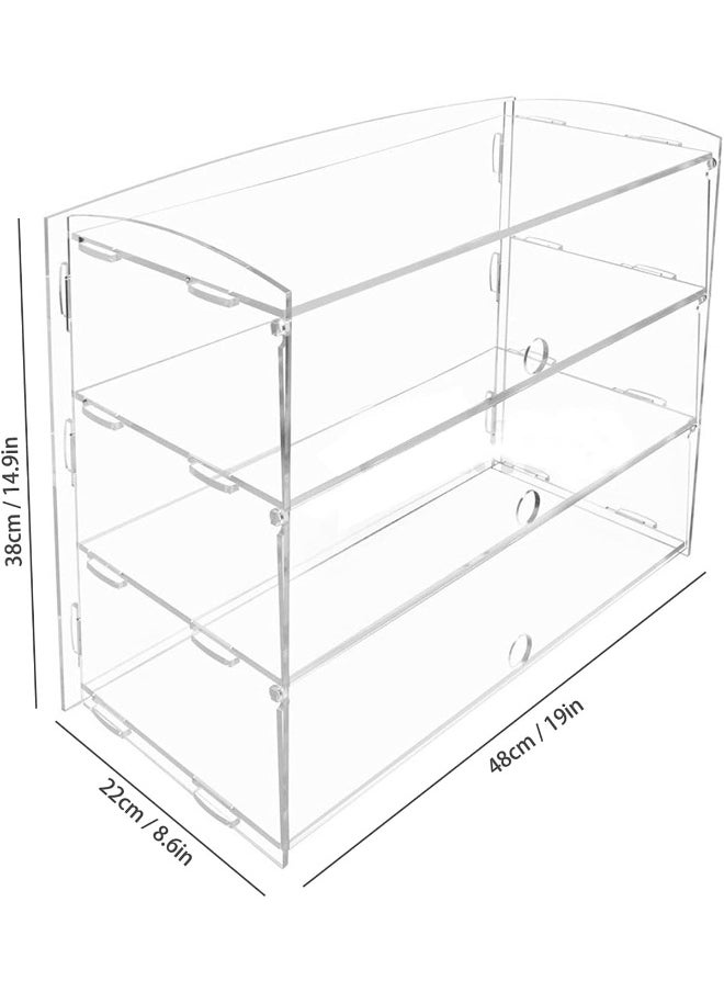 TPGP RAINBEAM Pastry Cupcake Donut Display Cabinet, Bakery Shop Pastry Cheese Cake Food Hotdog Transparent Acrylic Display Rack (Size : 3 Tier)  - Image 2