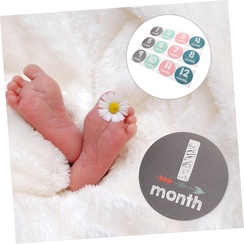 Newborn Monthly Milestone Stickers Set For Growth Tracking Easy Clean Stain Resistant Photography Props - Image 4