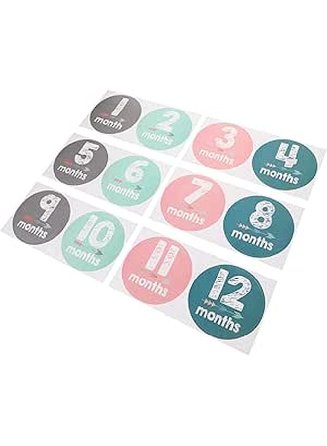 Newborn Monthly Milestone Stickers Set For Growth Tracking Easy Clean Stain Resistant Photography Props - Image 1