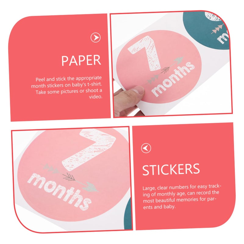 Newborn Monthly Milestone Stickers Set For Growth Tracking Easy Clean Stain Resistant Photography Props - Image 5