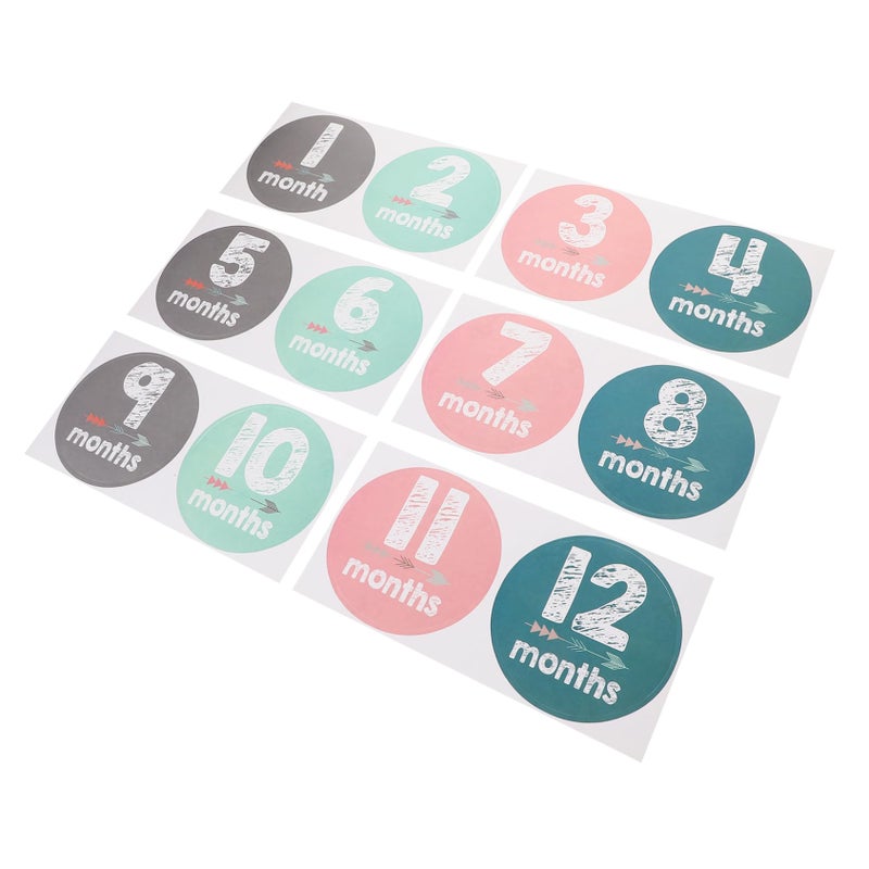 Newborn Monthly Milestone Stickers Set For Growth Tracking Easy Clean Stain Resistant Photography Props - Image 2