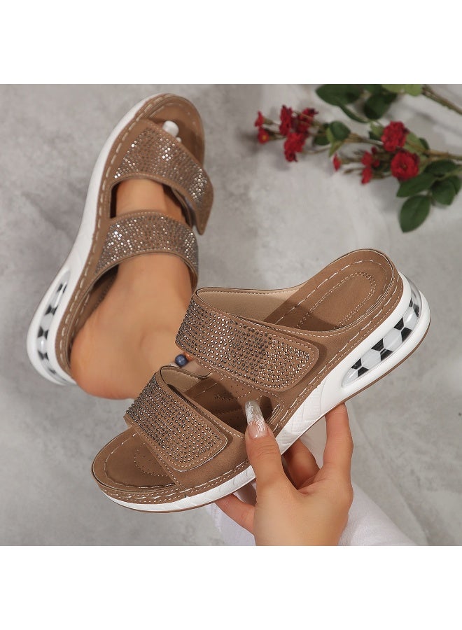 NIBEMINENT Womens Wedges Heels Sandal Thick Bottom Casual Shoes Ladies Leisure Summer Sandals Woman Shoes Women Platform Mules Slipper - Image 2