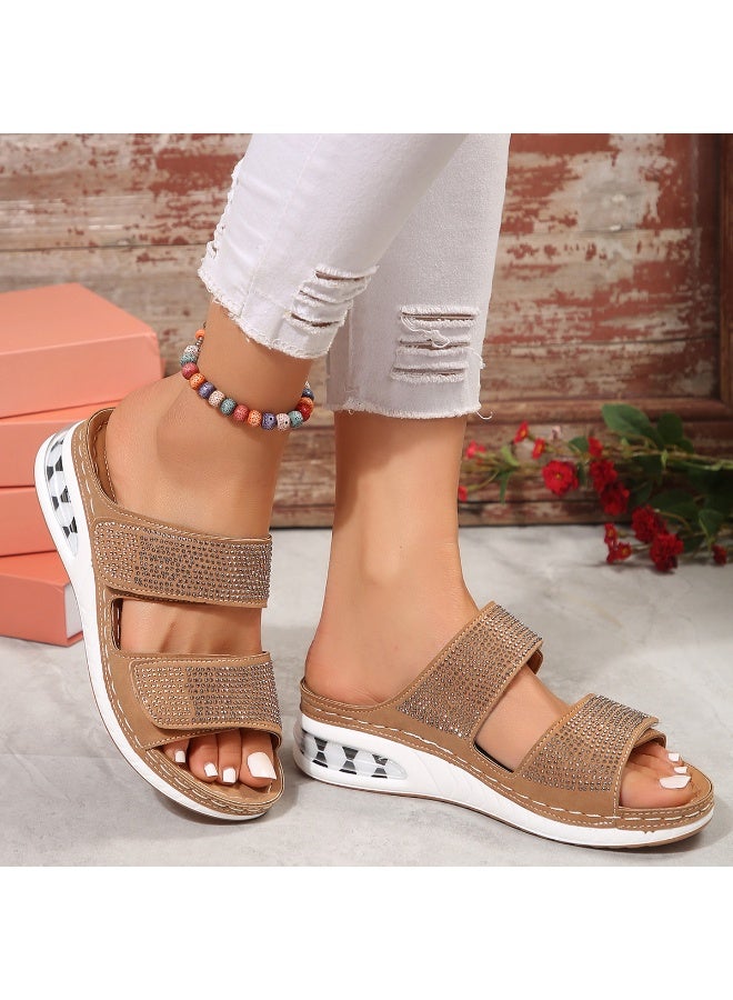 NIBEMINENT Womens Wedges Heels Sandal Thick Bottom Casual Shoes Ladies Leisure Summer Sandals Woman Shoes Women Platform Mules Slipper - Image 4