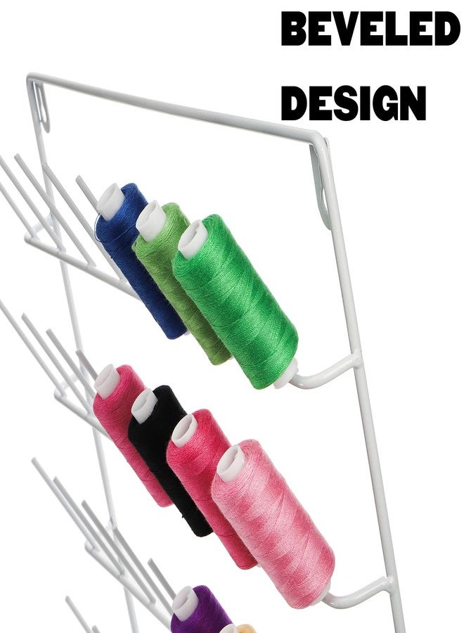 Tosnail 2 Pack 32 Spools Metal Thread Holder, Large Thread Racks, Wall Mount Thread Storage Organizer for Sewing, Braiding, Embroidery and Jewelry - White - Image 4