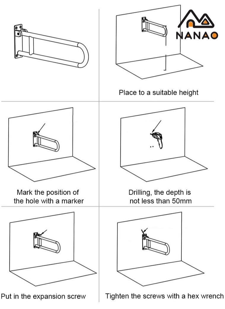 Handicap Grab Bars Rails 23.6 Inch Toilet Handrails Bathroom Safety Bar Hand Support Rail Handicapped Handrail Accessories for Seniors Elderly Disabled Mounted Bath Grips - pzsku/ZE4B5AADE7A77AD34E076Z/45/_/1701938886/b17c53c3-c555-4ca5-824e-13be18dbe811