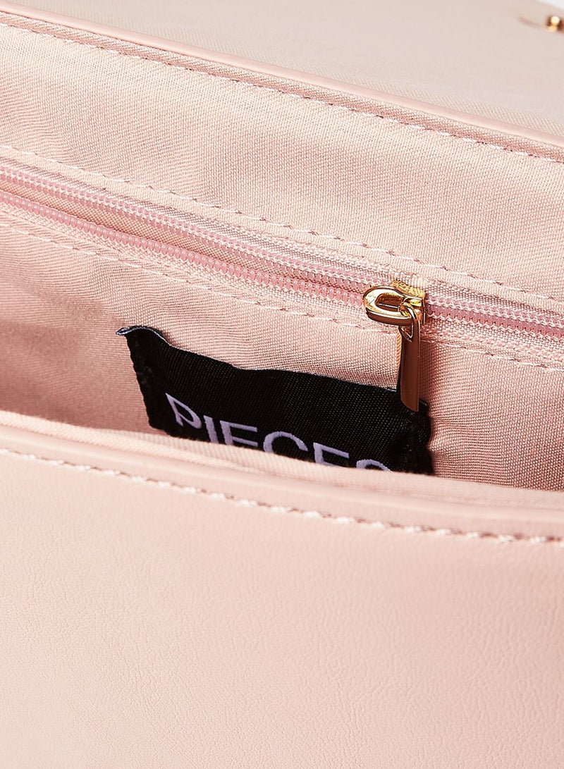 PIECES Woven Crossbody Bag Misty Rose - Image 4