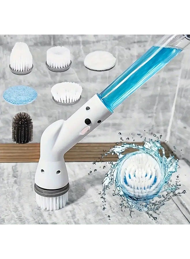 Beauenty 6-Head Electric Clearing Scrubber, Cordless, Rechargeable  Extendable Handle for Easy Bathroom, Kitchen, and Household Cleaning, Ideal for Tiles, Bathtubs, Showers and Cars - Image 1