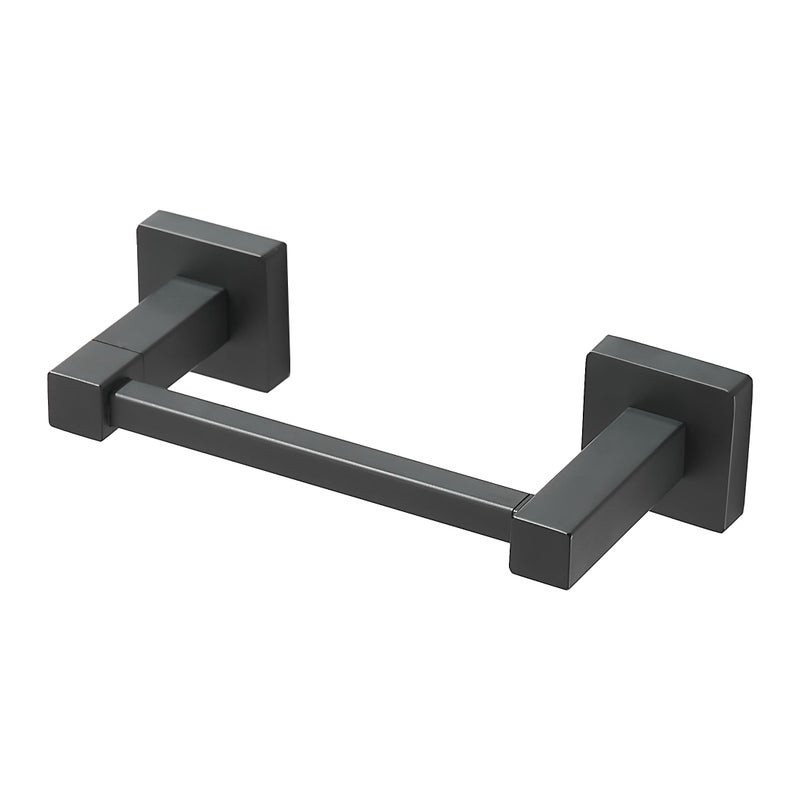 Leyden Black Toilet Paper Holder Double Post Pivoting Bathroom Tissue Roll Holder Wall Mounted Modern Double Base Toilet Paper Bar