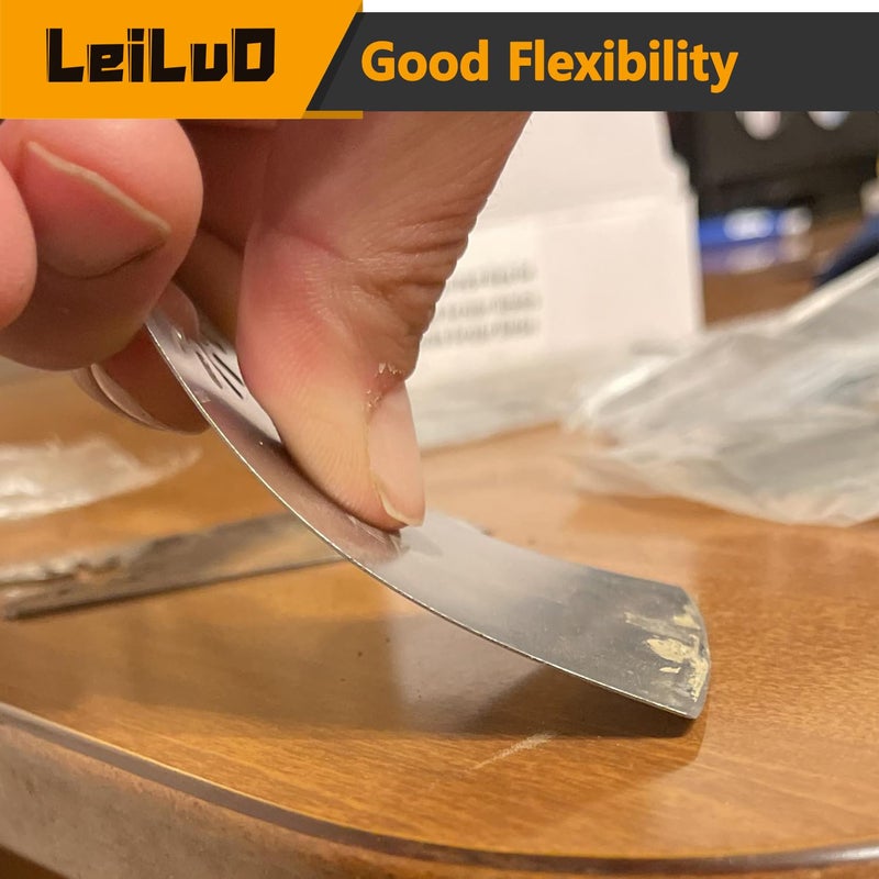 LEILUO 10 Pack Oscillating Tool Blade 8 Rigid and 2 Flexible Multitool Scraper Blades for Caulk Paint Adhesive Removal Compatible with DeWalt Makita Dremel and More - Image 4