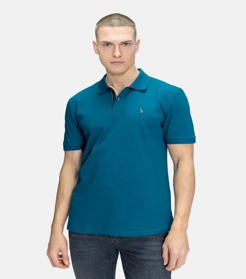 آزرز تيشيرت بولو مُعالج (مارسرايزد) بتفاصيل شريط الأزرار