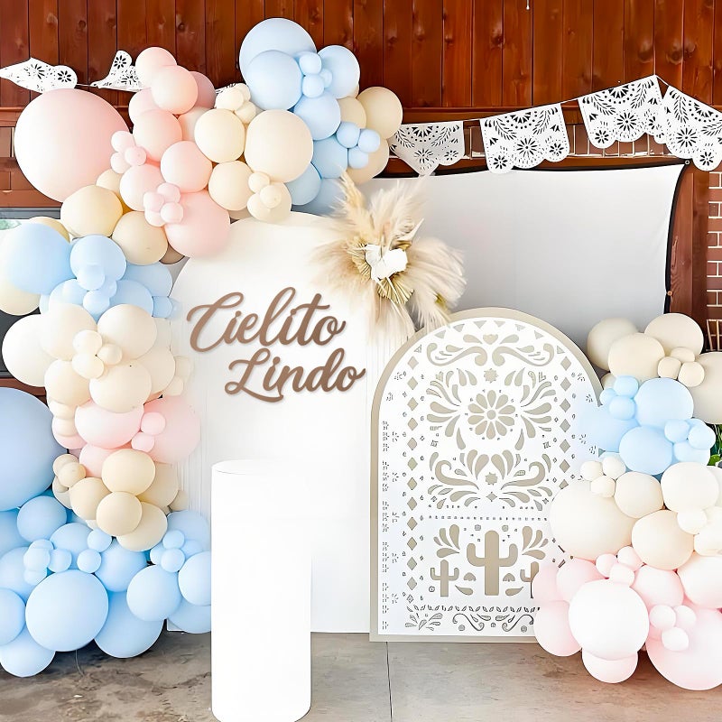 MASTRON Cielito Lindo Sign for Backdrop - Felt Cielito Lindo Sign for Balloon Arch Mexican Baby Shower Birthday Party Talavera Wedding Party Decor - Light Brown - Image 3