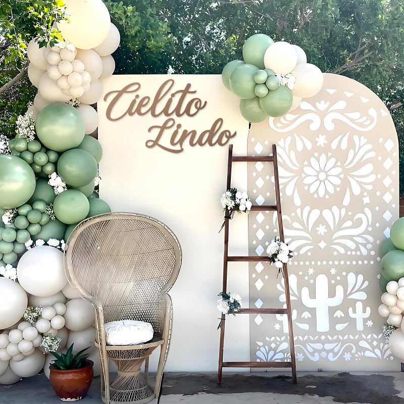 MASTRON Cielito Lindo Sign for Backdrop - Felt Cielito Lindo Sign for Balloon Arch Mexican Baby Shower Birthday Party Talavera Wedding Party Decor - Light Brown - Image 4