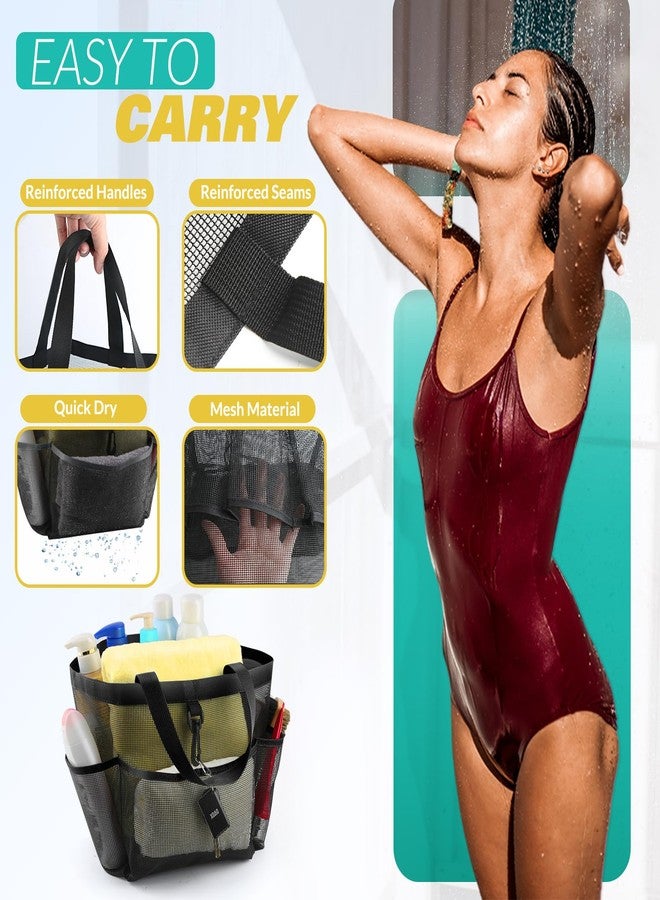 LOYEE Mesh Shower Caddy Portable for College Dorm Room Essentials with 8 Pockets,Shower Bag for Beach,Swimming,Gym,Travel,Bathroom(Black) - Image 4