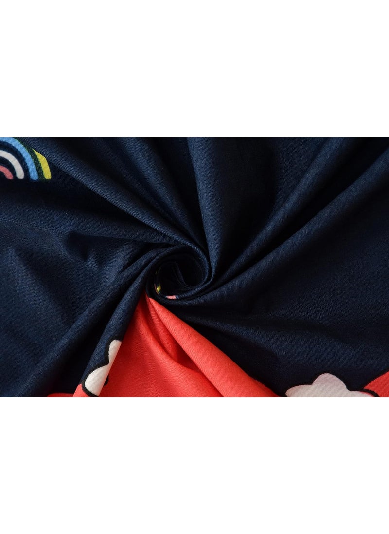MORADO MORADO Glace Cotton Double Duvet CoverRajai CoverBlanket Cover with Zipper 90x100 Inches Red Blue  - Image 3