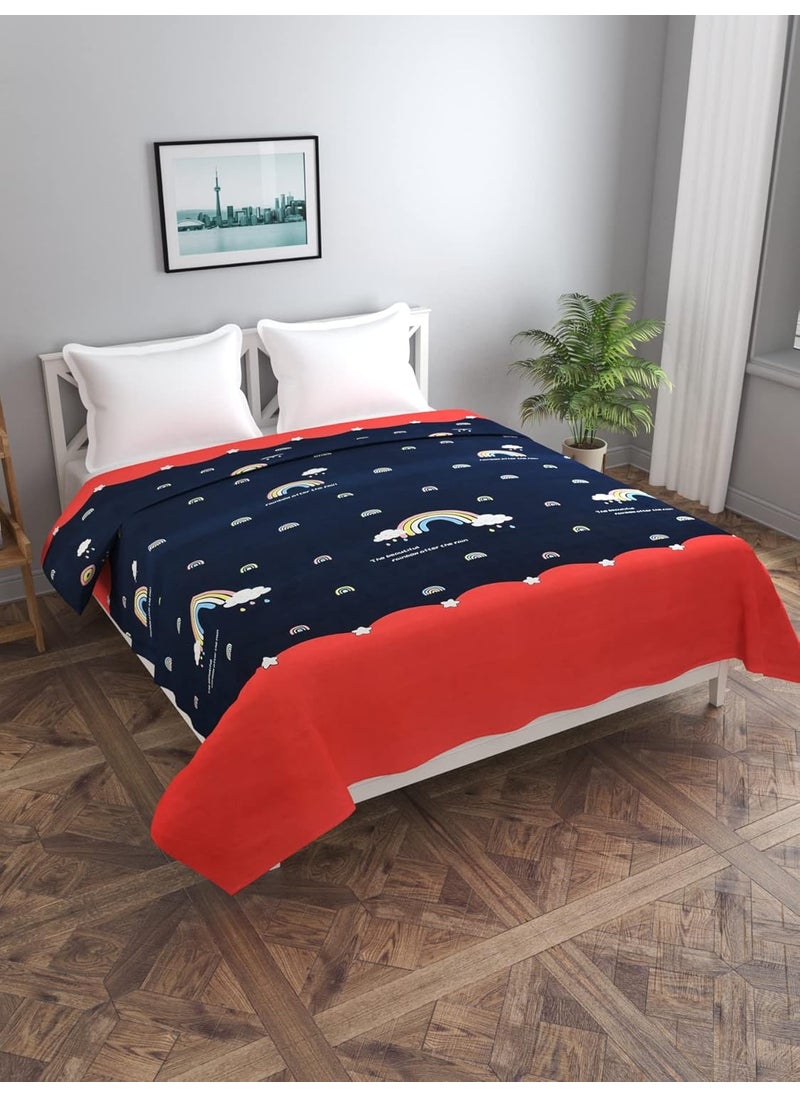 MORADO MORADO Glace Cotton Double Duvet CoverRajai CoverBlanket Cover with Zipper 90x100 Inches Red Blue  - Image 1
