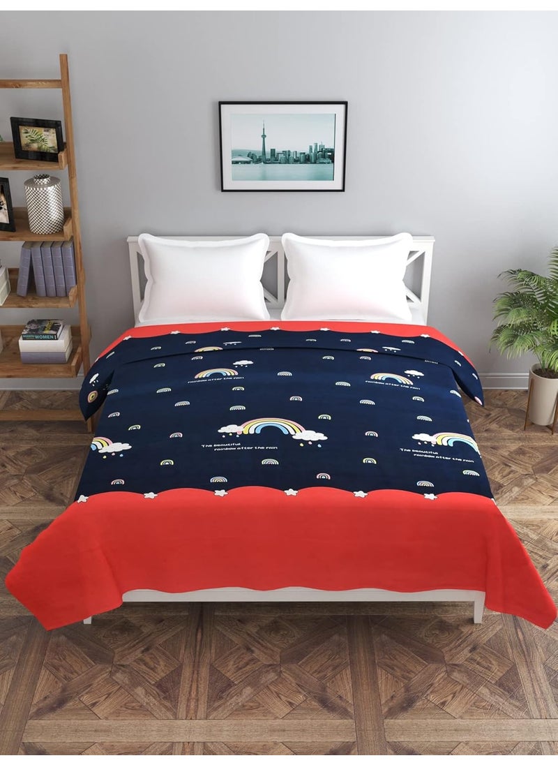 MORADO MORADO Glace Cotton Double Duvet CoverRajai CoverBlanket Cover with Zipper 90x100 Inches Red Blue  - Image 2