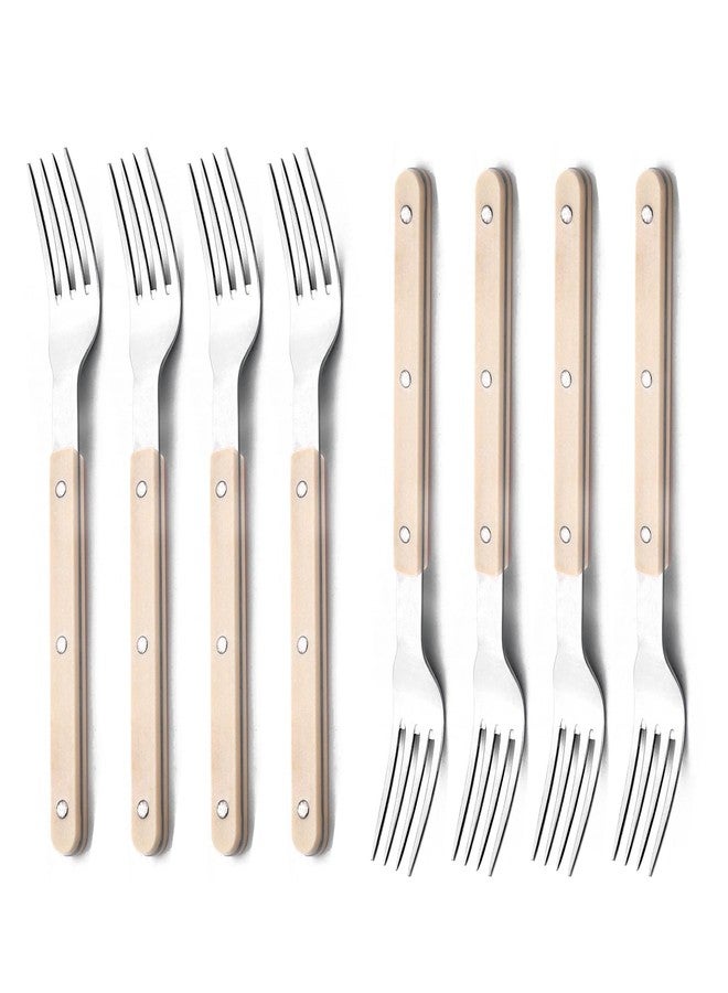 Snplowum 8-piece Dessert Forks, Cute Salad Forks Cake Forks, Vintage Style Forks Set For Bar Restaurant Home Party Wedding Table Forks, 7 Inch,White Silver - Image 1