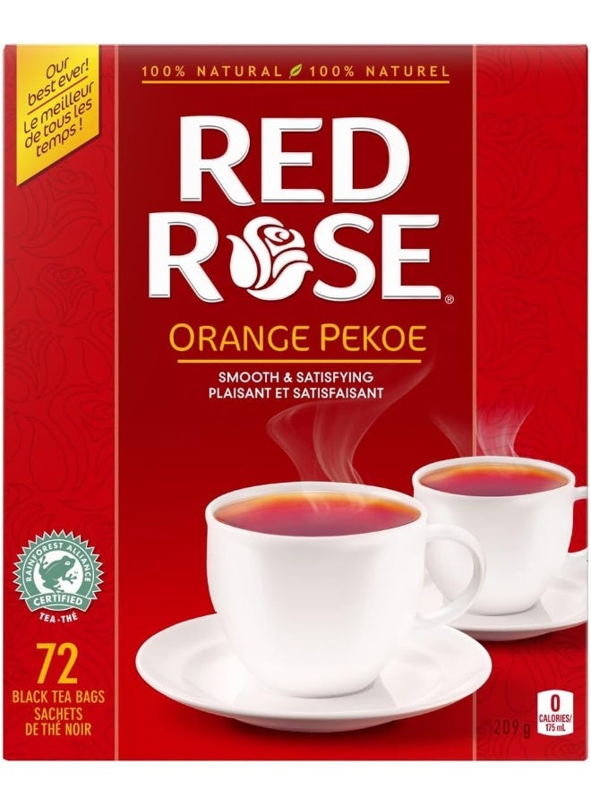 Red Rose Orange Pekoe Tea Bags 72ct, (Imported from Canada) - Image 1