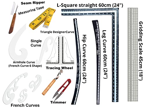 KHYATI Fashion Designing Scale Set/Fashion Designing Tools/Fashion Designing Kit/Tailoring Kit/Fashion Designing Tailoring Scales Set of 15 - Image 2