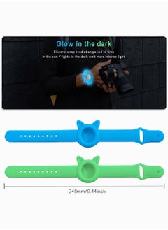 SYOSI Wristbands for Apple Airtag, SYOSI Soft Silicone Watch Band, Anti-lost, Waterproof and Sweatproof Portable Wrist Strap for Elderly and Children, 2Pcs (Fluorescent Blue+Fluorescent Green)  - Image 4