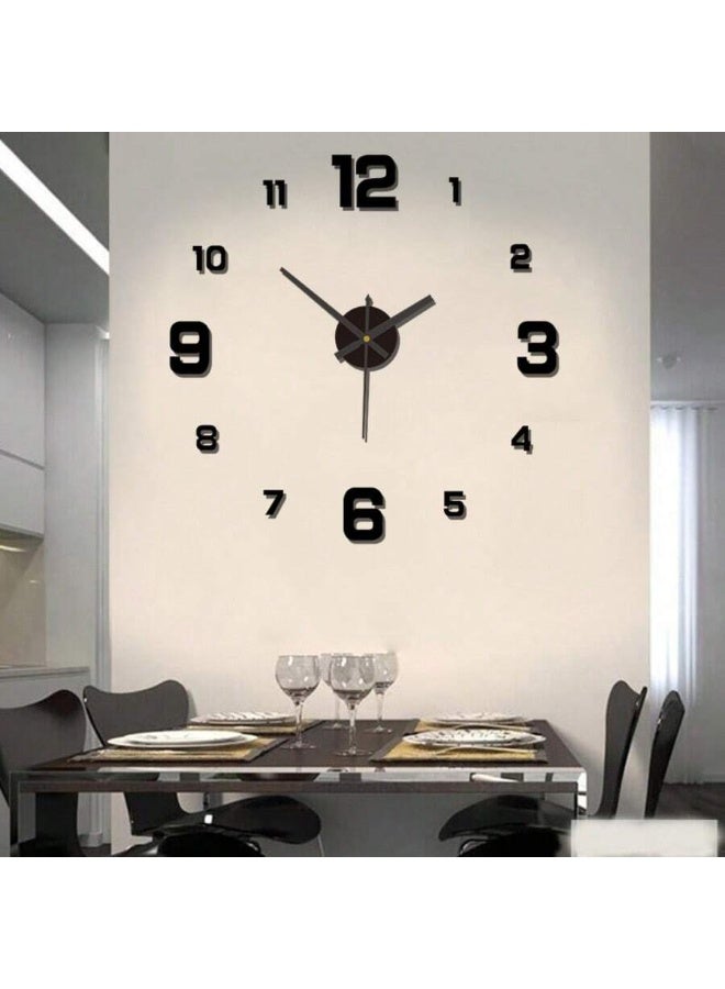 DIY Frameless 3D Mirror Wall Clock – Modern Customizable Design with Reflective Adhesive Numbers – Stylish Wall Decor for Homes and Offices – Easy to Install and Remove with Adjustable Size - Image 1