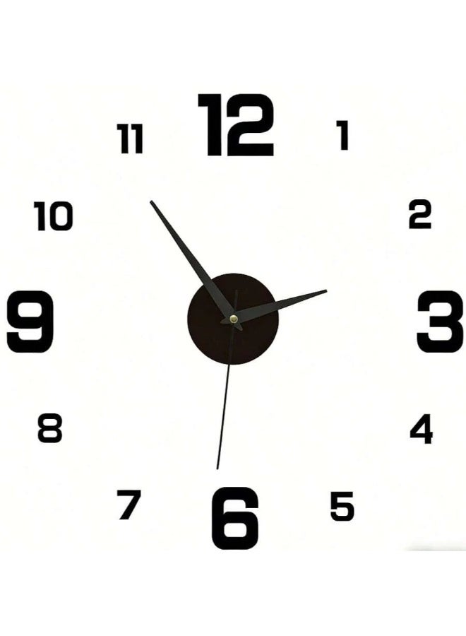 DIY Frameless 3D Mirror Wall Clock – Modern Customizable Design with Reflective Adhesive Numbers – Stylish Wall Decor for Homes and Offices – Easy to Install and Remove with Adjustable Size - Image 2