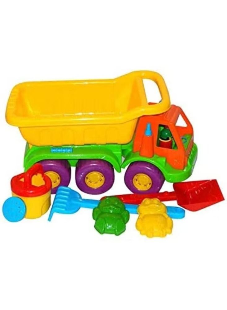 Trucks Construction Vehicles Toys Set for 1 2 3 Year Old Baby Toddlers Beach Dump Truck, Cement Mixer, Bulldozer, Tractor, - Image 2