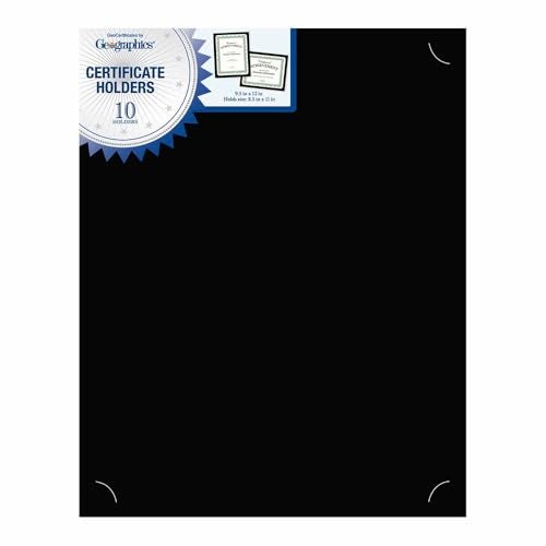 Geographics Black Certificate Holder, 9.5" x 12", 10/Pack (47836) - Image 4