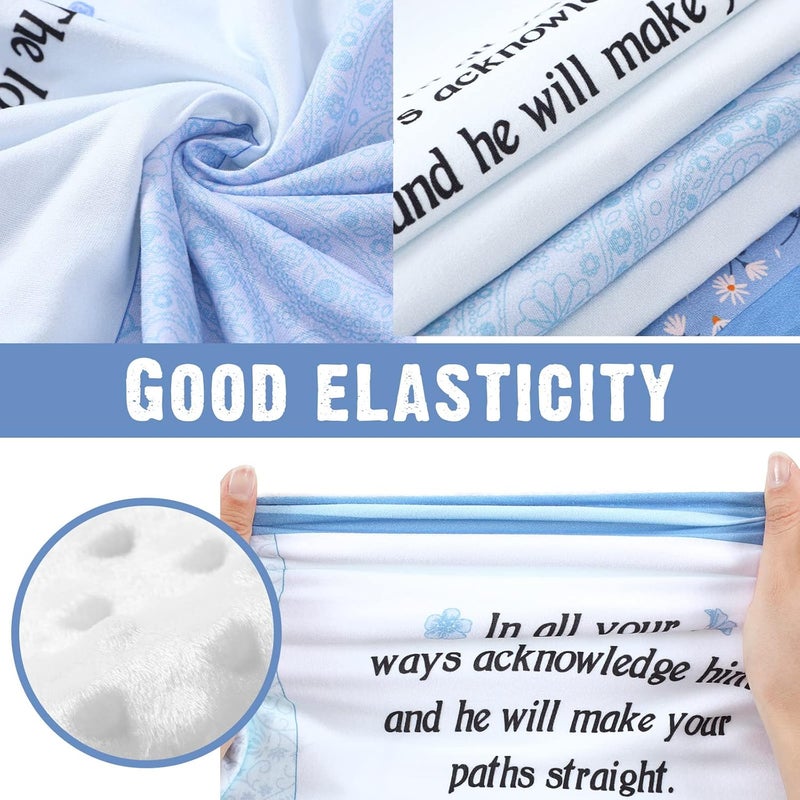 Oudain Christian Baby Blankets with Bible Verses Scripture Flowers Paisley Baby Receiving Baptism Blanket Christian Christening Gifts for Newborn Kids 30 x 40 InchBlue - Image 4