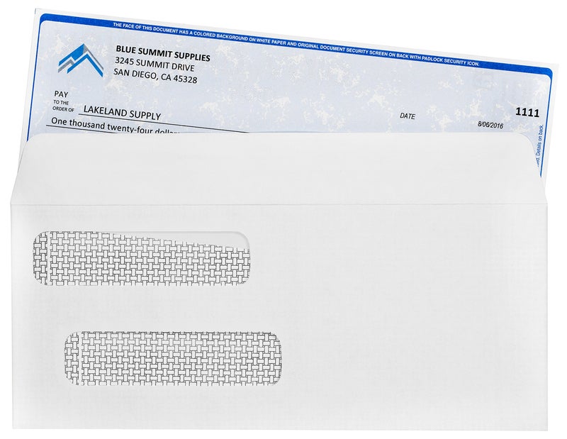 Blue Summit Supplies 500 No. 8 Flip and Seal Double Window Security Check Envelopes - Designed for Quickbooks Printed Checks - Number 8 Size 3 5/8 Inch x 8 11/16 Inch - Image 3