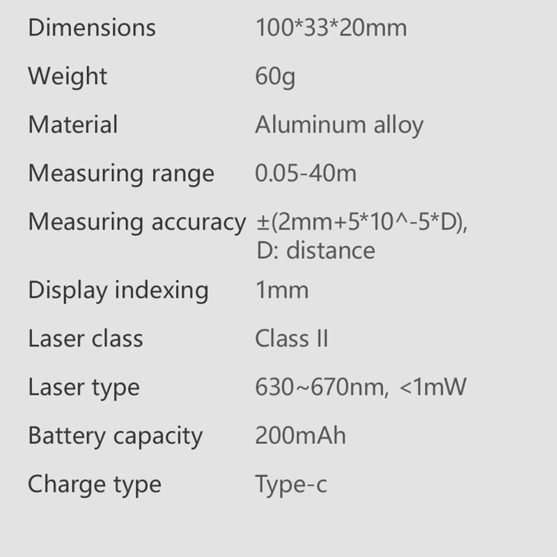 Measure 132ft Distance Meter 40M Portable Handle Digital Measure Tool High-precision Infrared Measuring Ruler Electronic Ruler Measuring House Decoration Mapping Instruments Range - Image 5