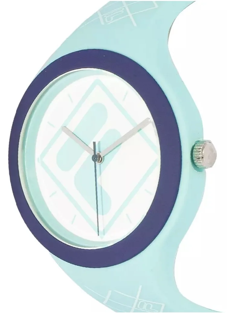 FILA FILA ADULT UNISEX ANALOGUE WATCH PLASTIC CASE BLUE SILICONE STRAP, 38-342-005